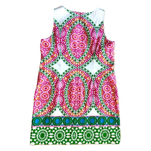 London Times Pink and Green Patterned Dress - Picture 2 of 7
